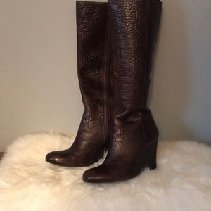 TORY BURCH Tall Leather Wedge Boots